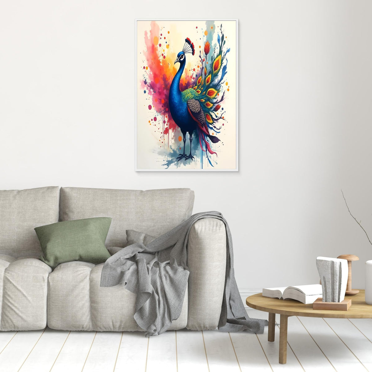 Vibrant Ink Style Peacock Colourful Abstract