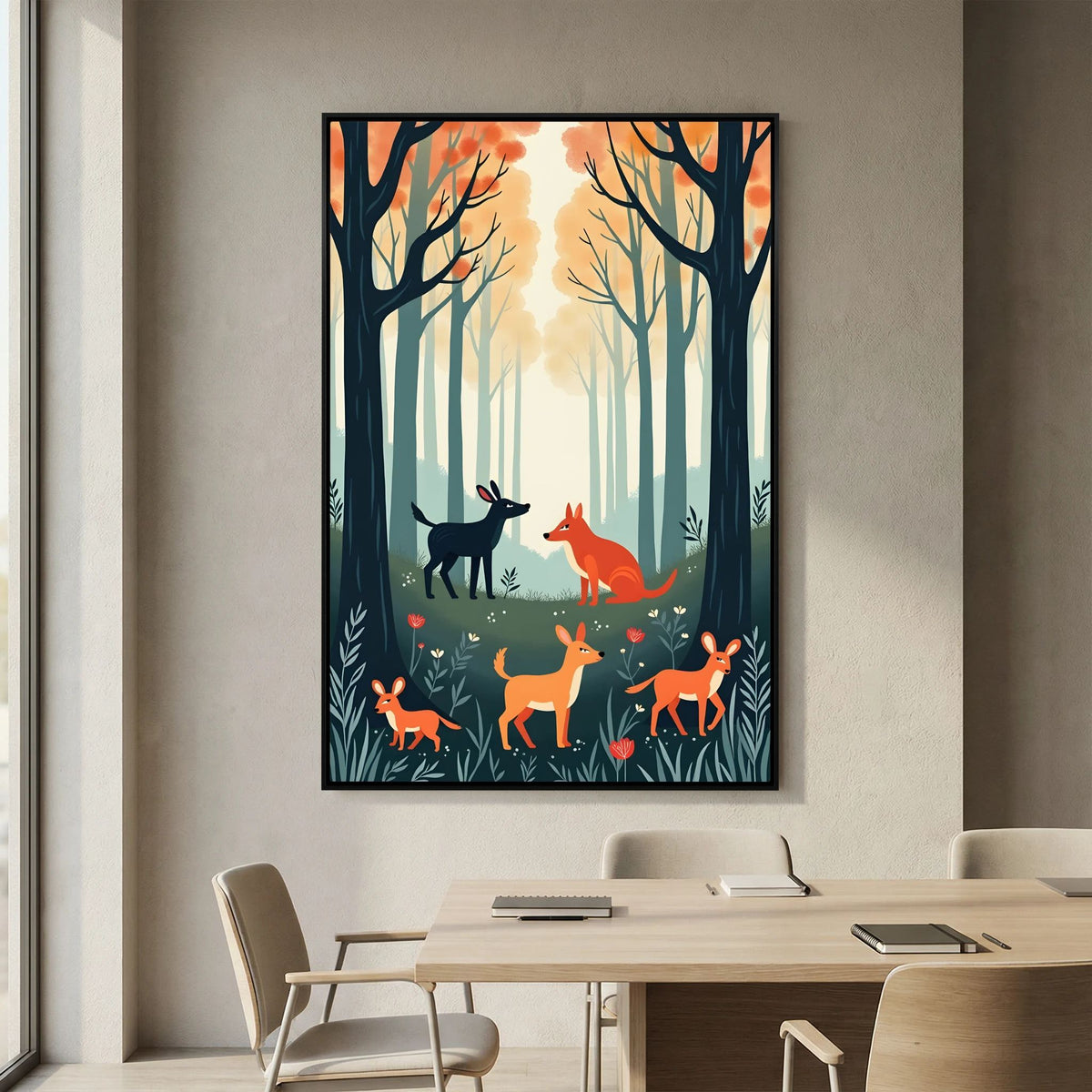Abstract Forest Animals Forest Scene