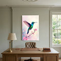 Vibrant Humming Bird Minimalist Canvas Wall Art