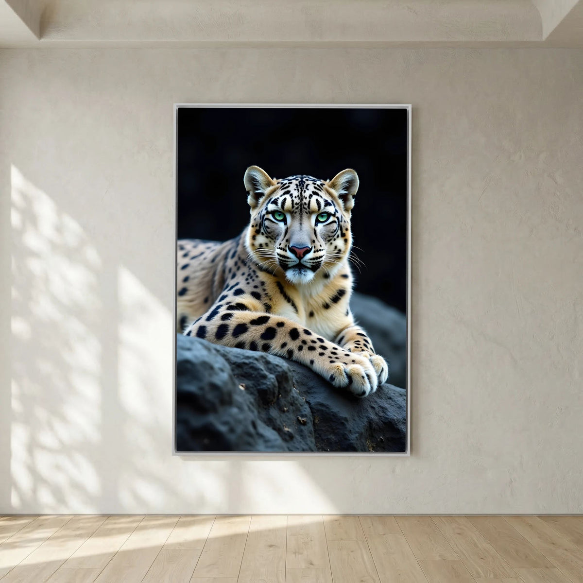 Snow Leopard Minimalist Big Cat Canvas