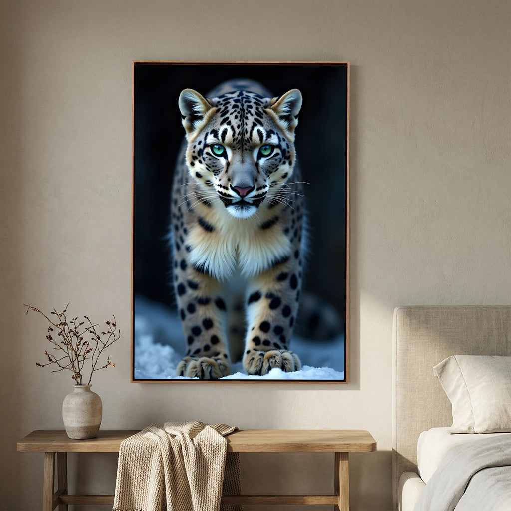 Snow Leopard Wall Canvas Minimalist Wall Decor