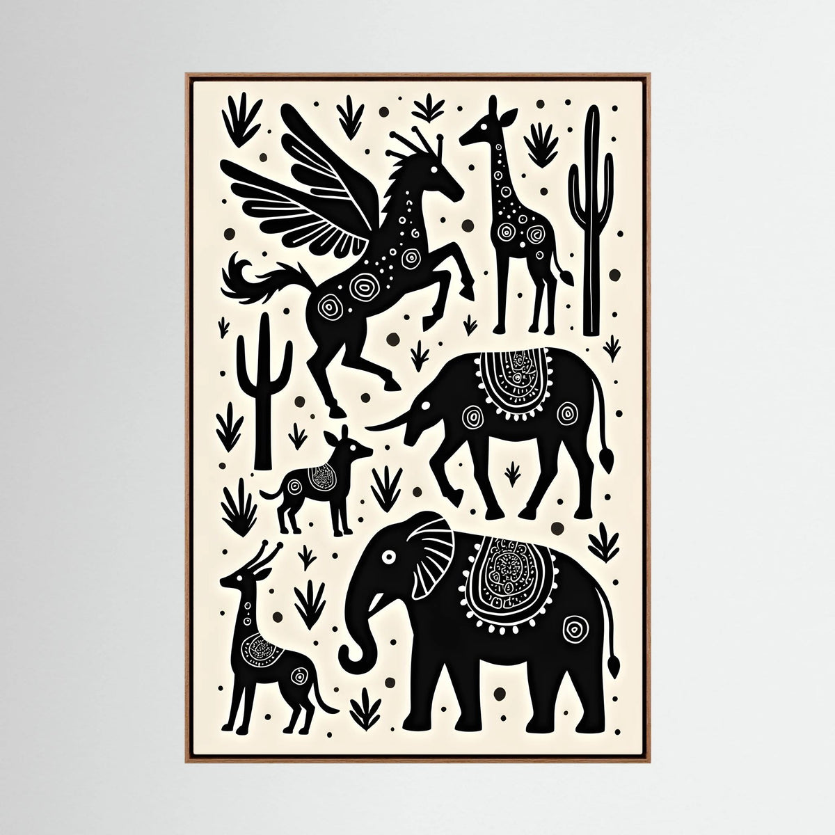 Mystical African Animal Canvas Wall Art