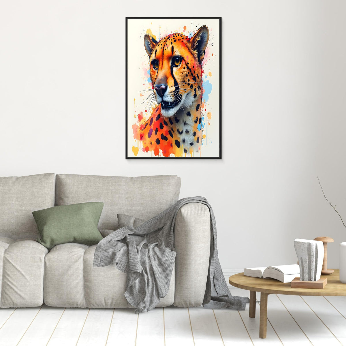 Abstract Cheetah Minimalist Ink Style