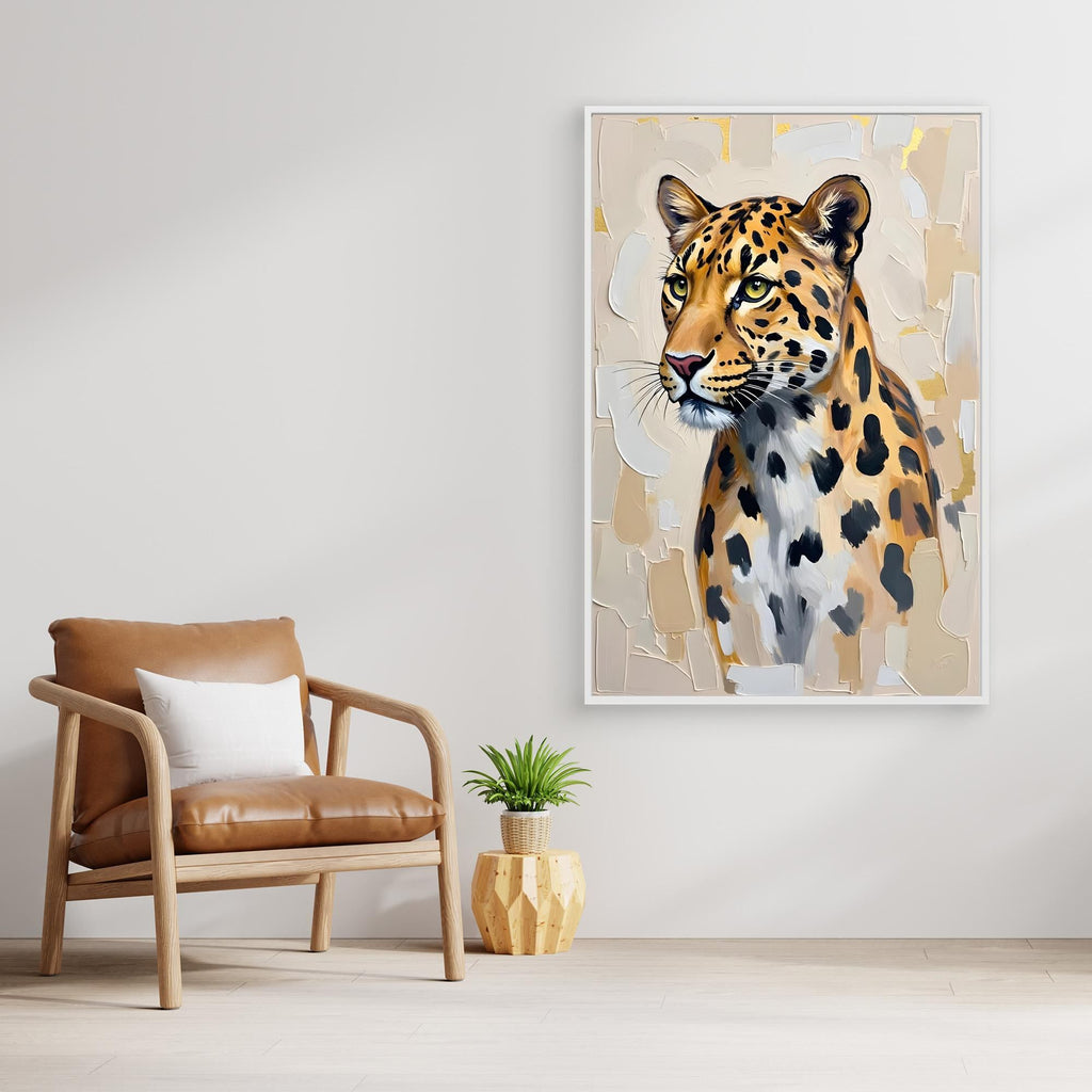 Leopard Oil Style Abstract Minimalist Wall Decor Muted Colours