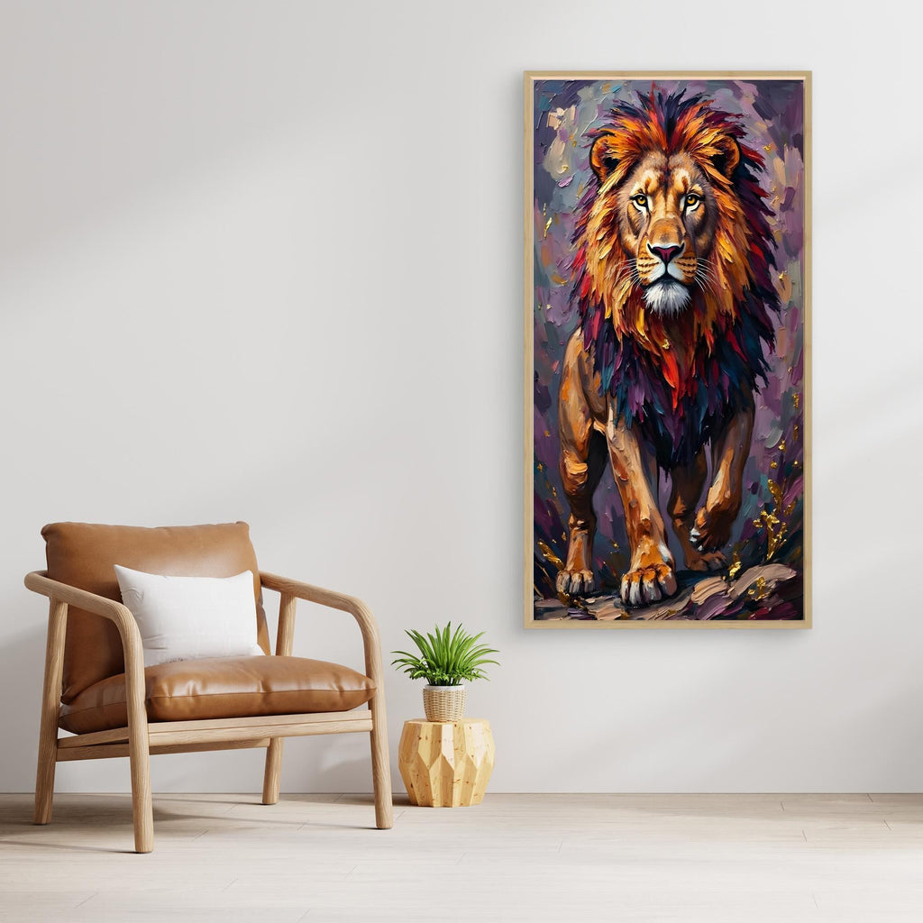 Abstract Lion Minimalist Oil Style