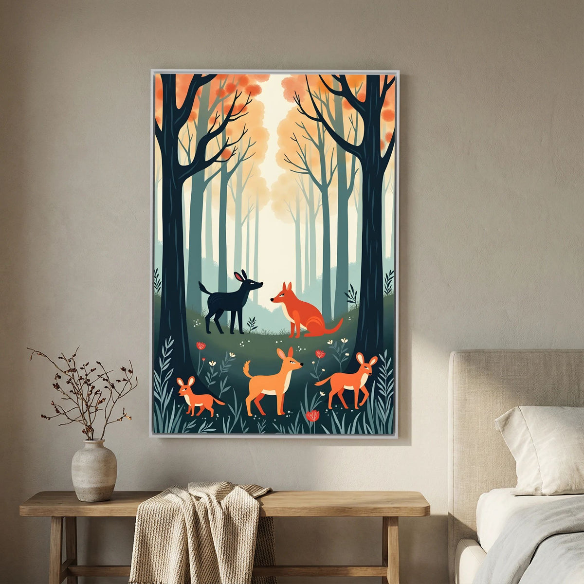 Abstract Forest Animals Forest Scene