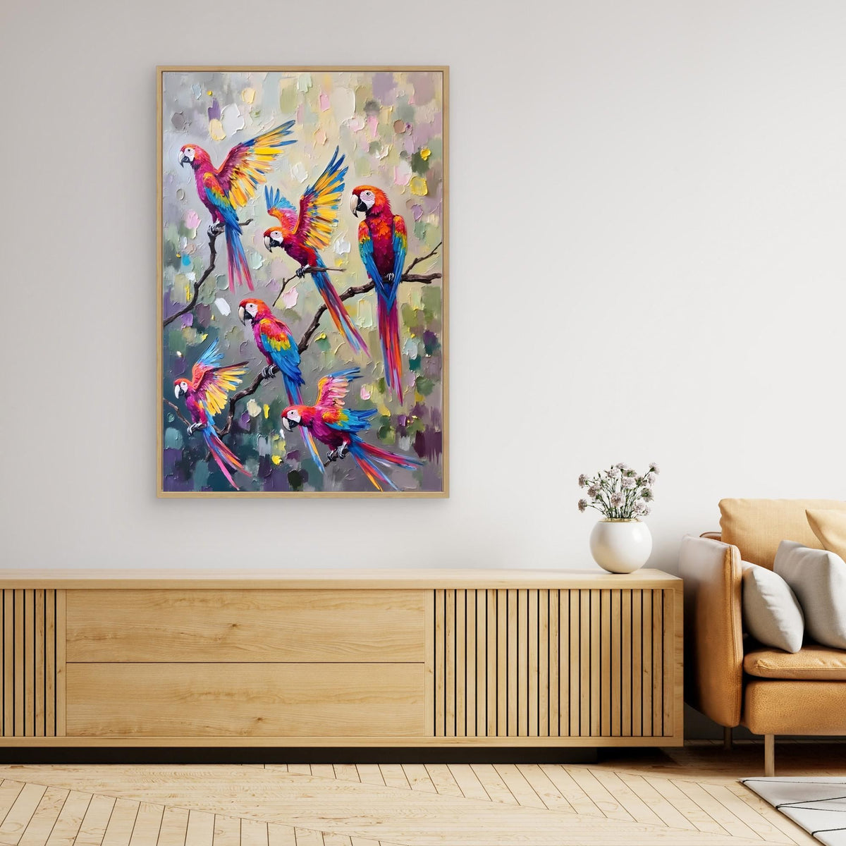 Macaw Abstract Oil Style Canvas Great Gift Idea 