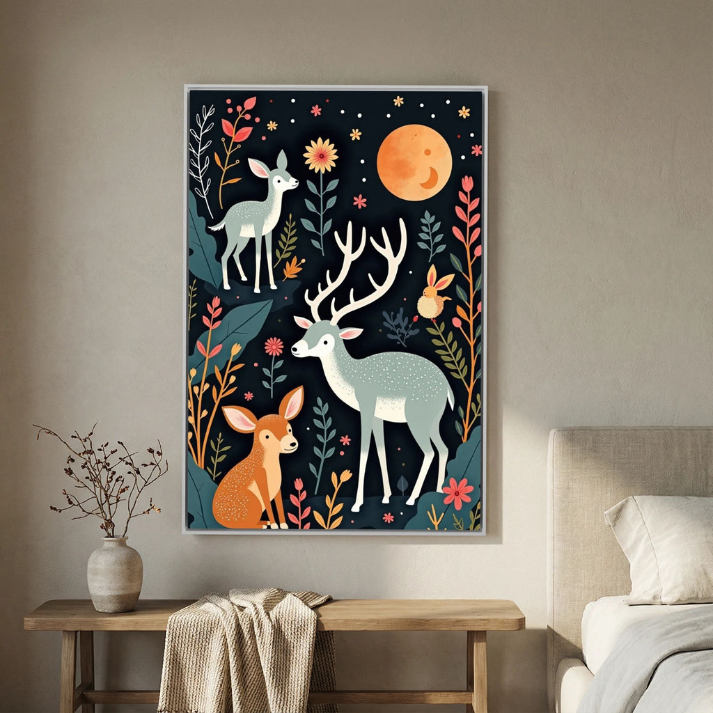 Abstract Deer Canvas