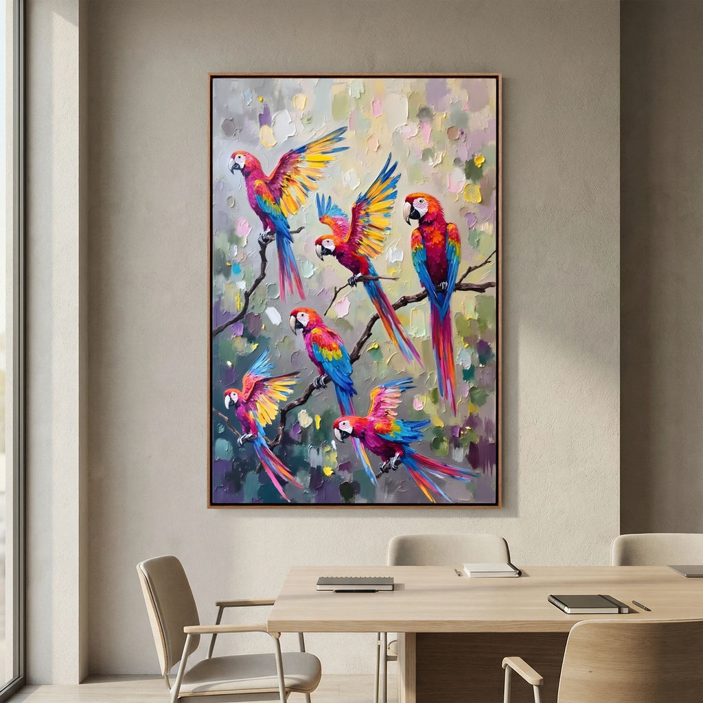 Macaw Abstract Oil Style Canvas Great Gift Idea 