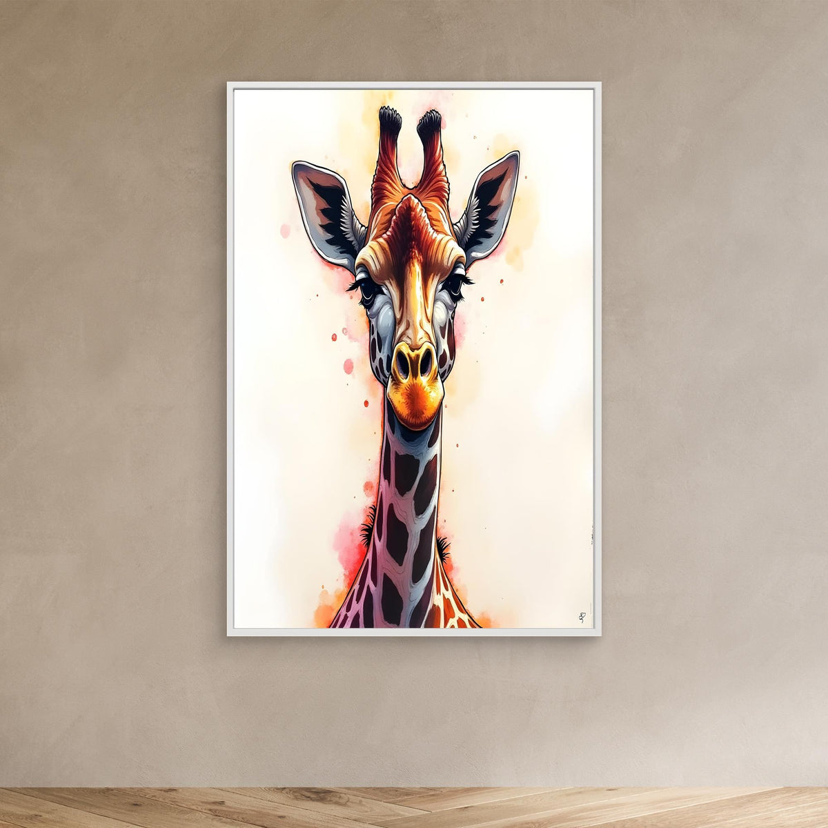 Abstract Giraffe Canvas Minimalist Ink Style