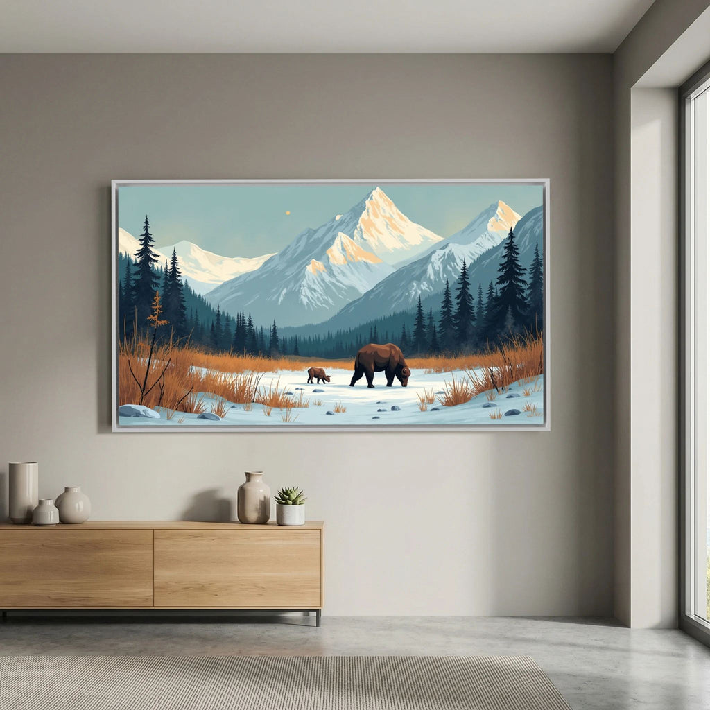 Bears In The Wilderness Wall Canvas