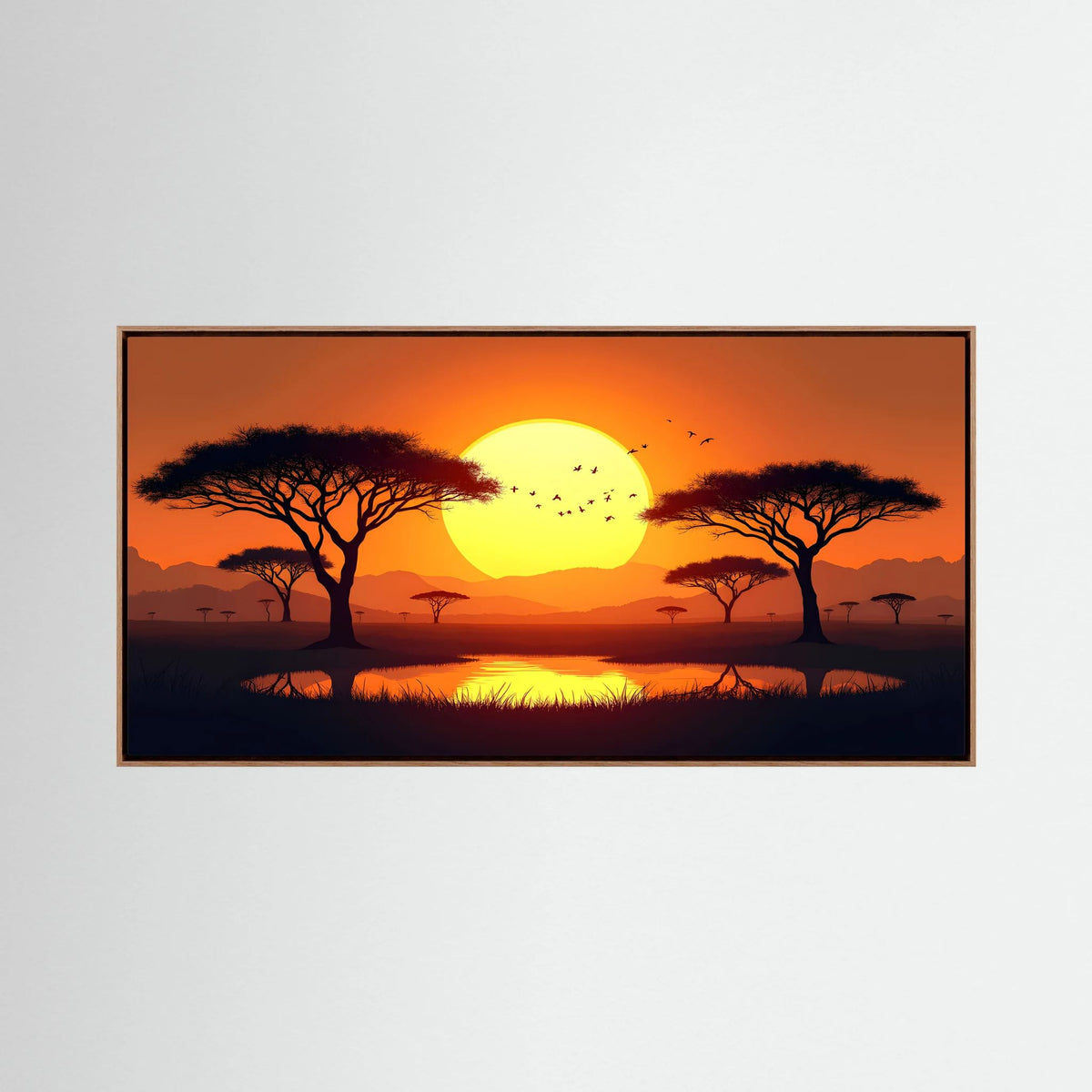 Acacia Tree Sunset On The African Planes Canvas Print