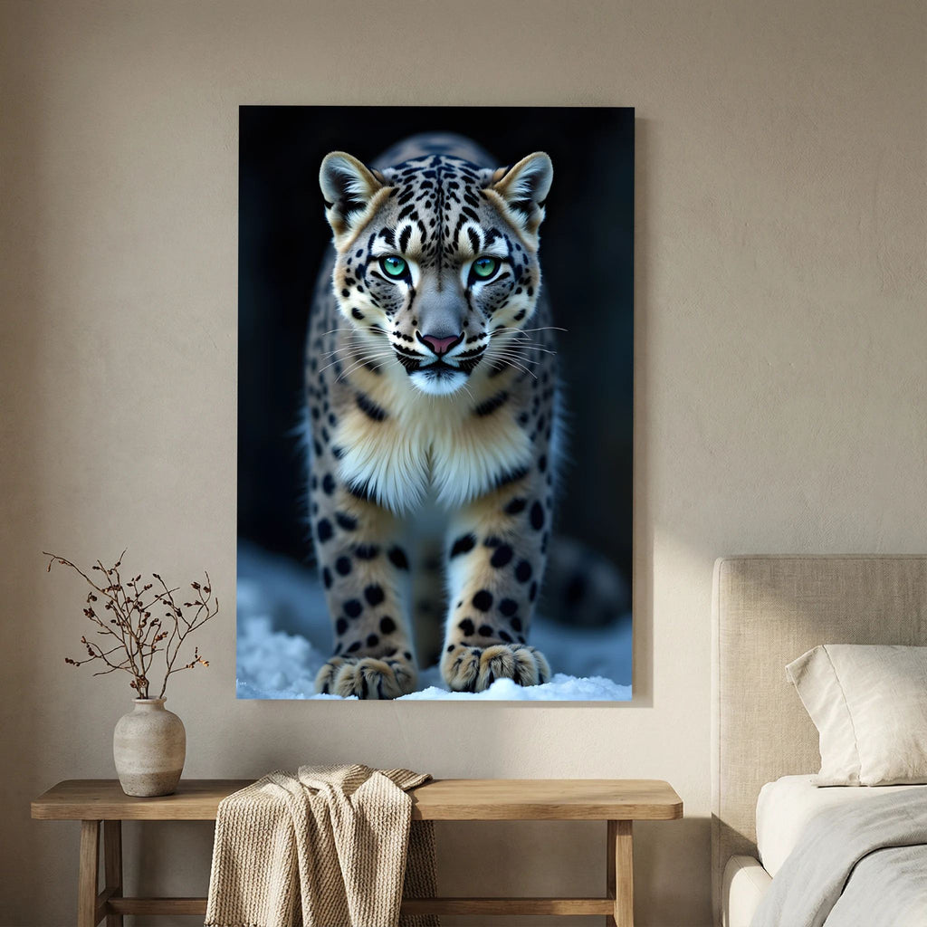 Snow Leopard Wall Canvas Minimalist Wall Decor