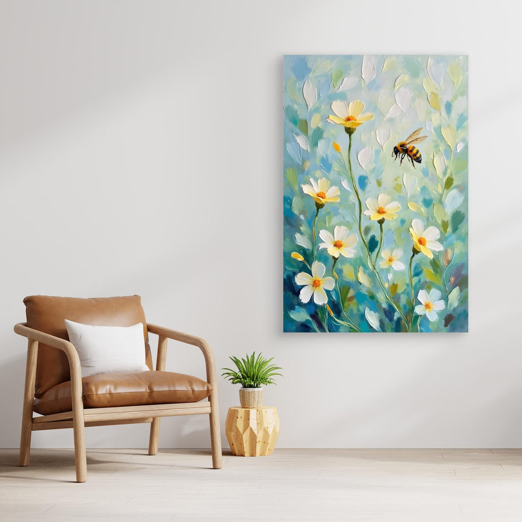 Abstract Bee Art Minimalist Oil Style