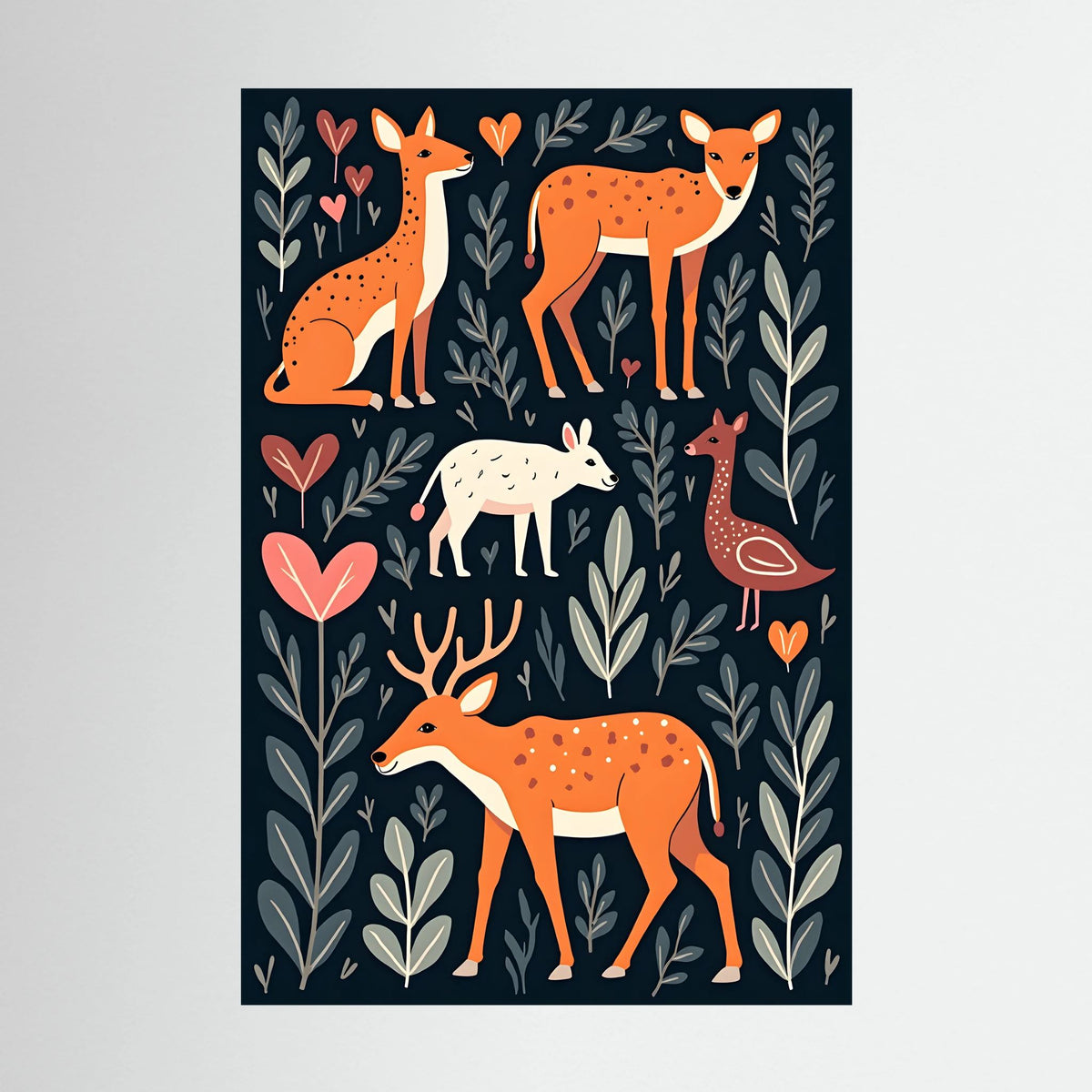 Abstract Forest with Hearts