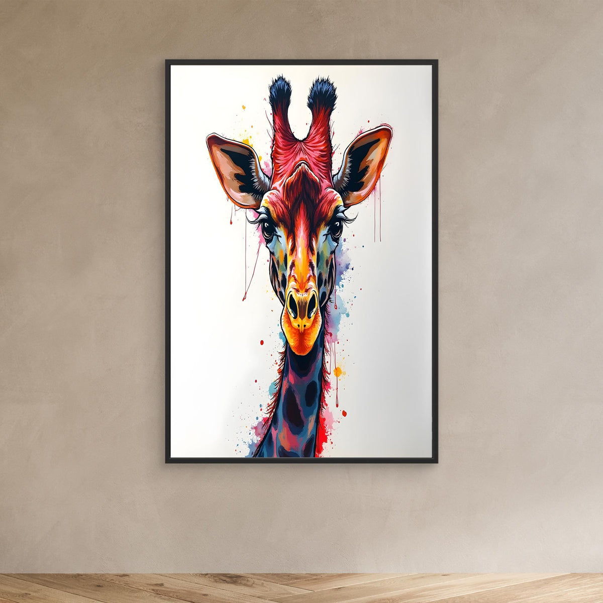 Giraffe Wall Art Minimalist Ink Style