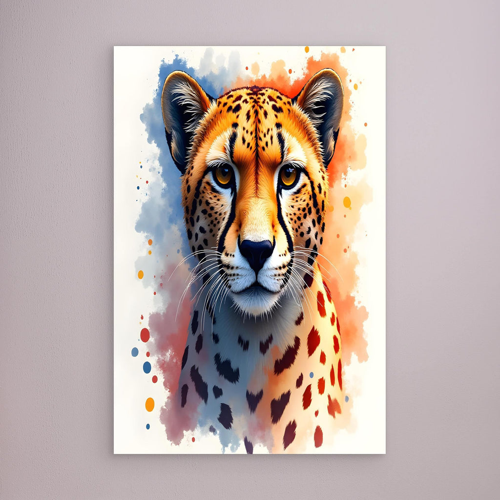 Abstract Cheetah Minimalist Ink Style 