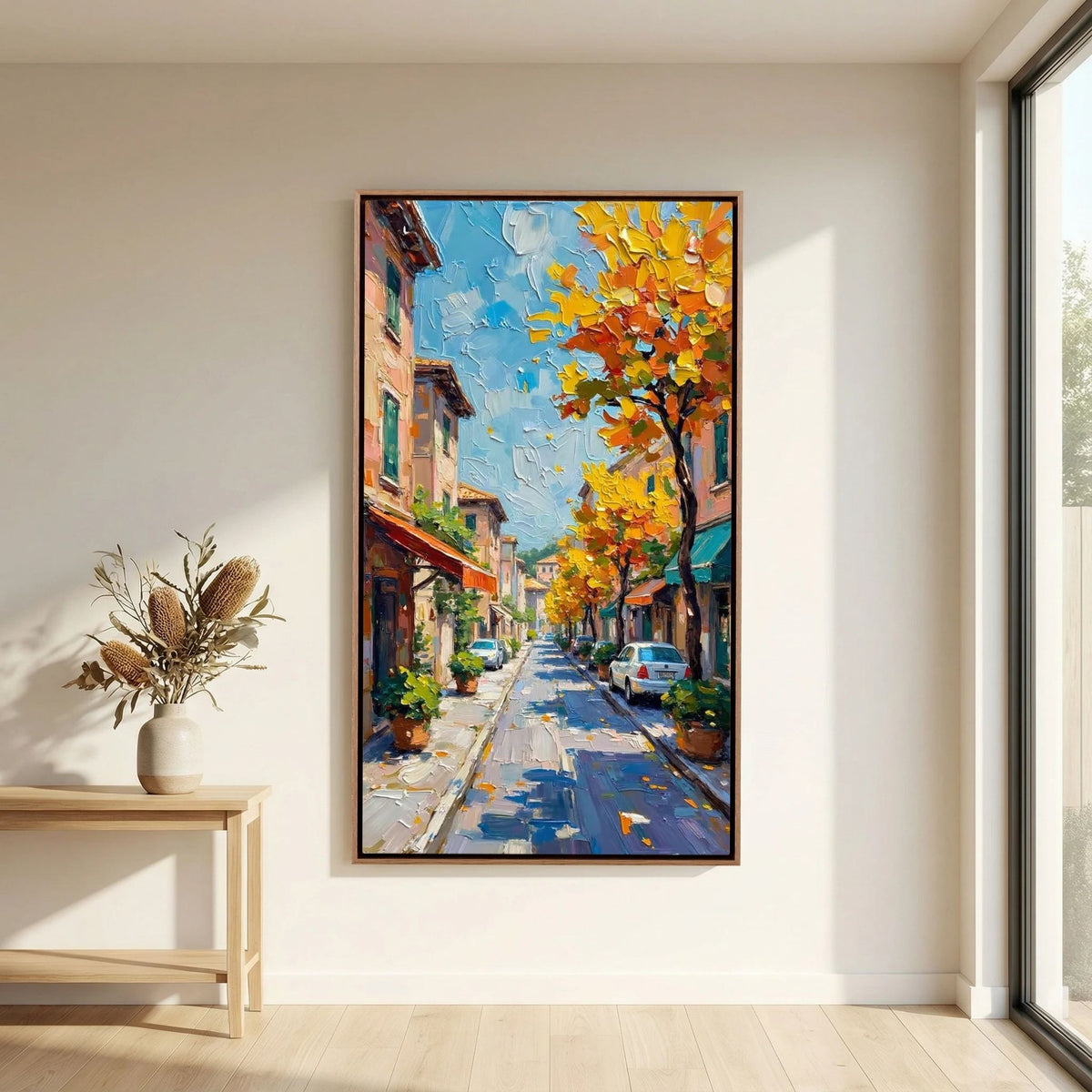 Street Scene Oil Style Wall Canvas