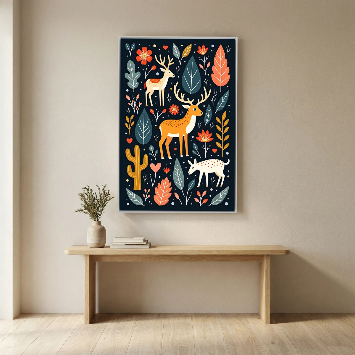 Abstract Deer Wall Canvas