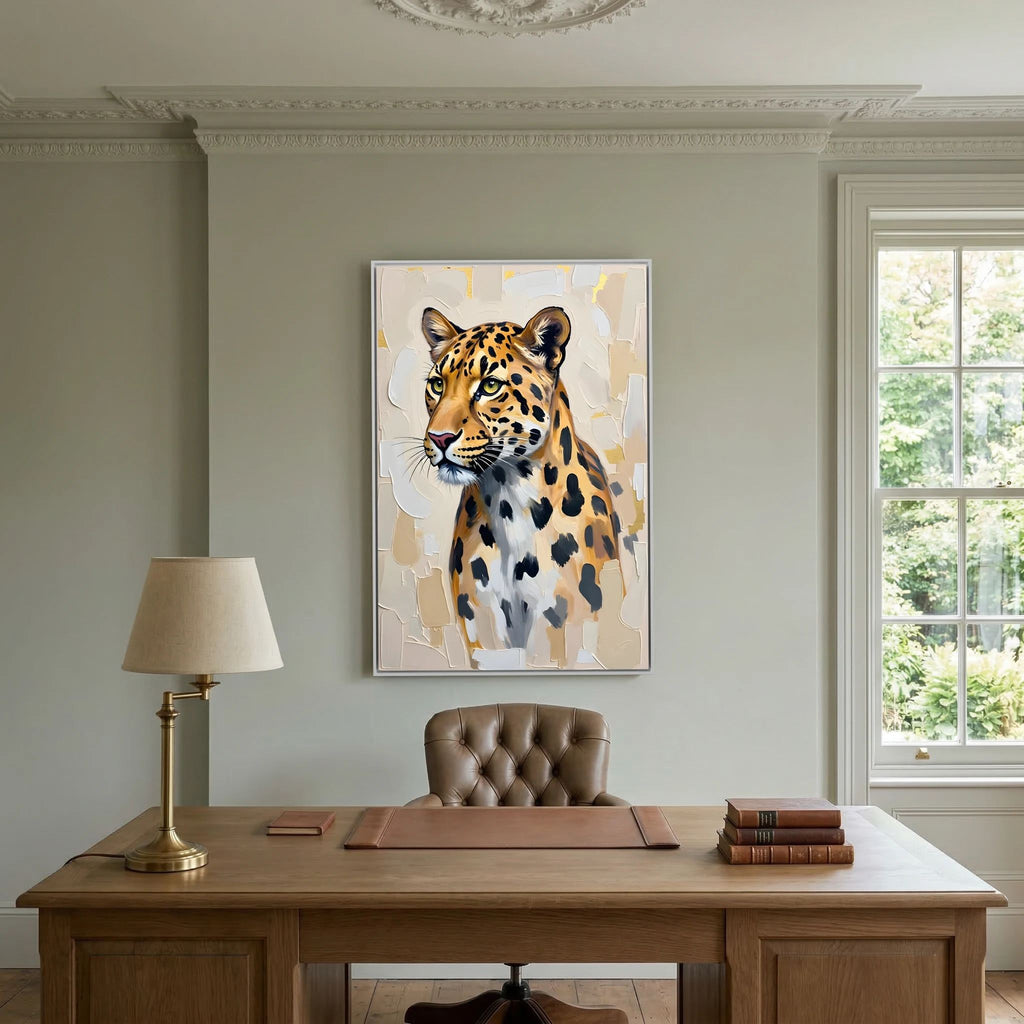 Leopard Oil Style Abstract Minimalist Wall Decor Muted Colours