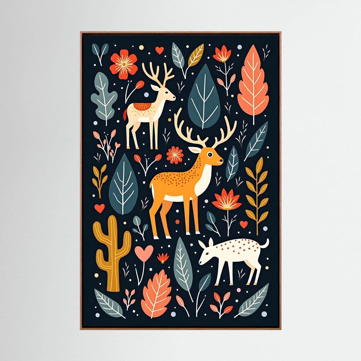 Abstract Deer Wall Canvas