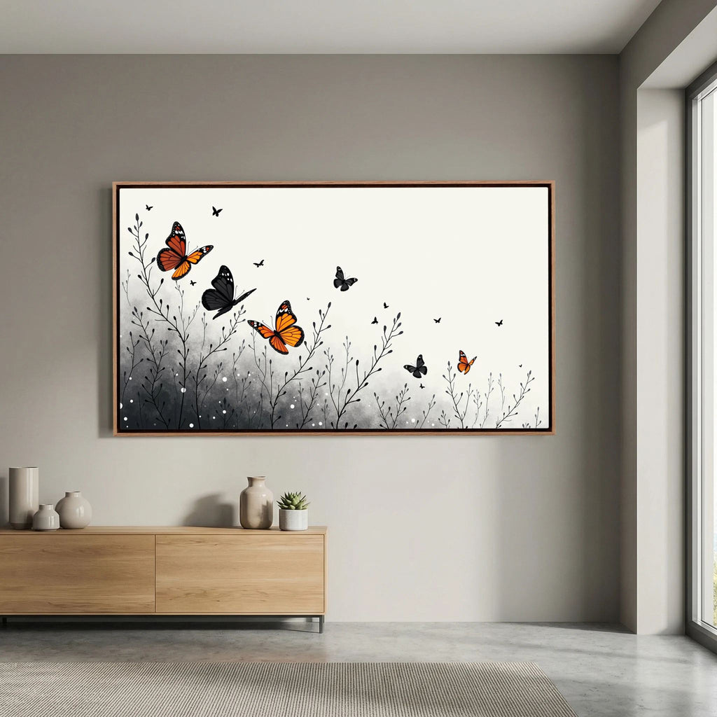 Butterfly In Flight Wall Canvas Art