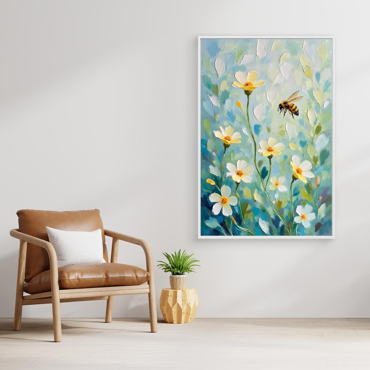 Abstract Bee Art Minimalist Oil Style