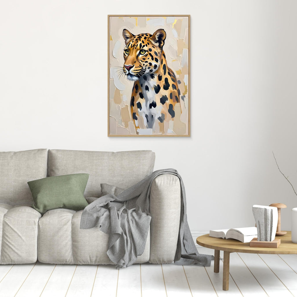Leopard Oil Style Abstract Minimalist Wall Decor Muted Colours