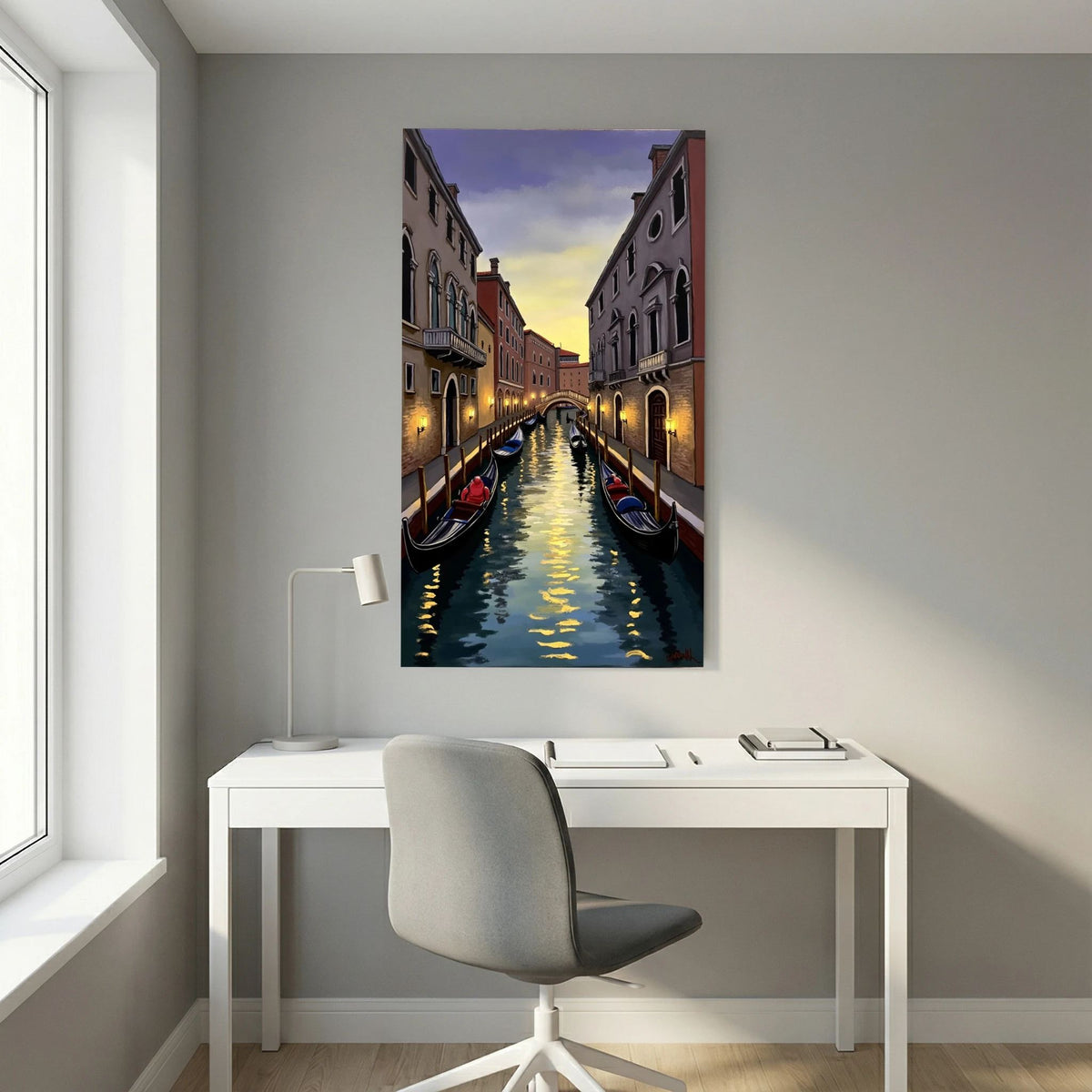 Venice River Scene Canvas Wall Art