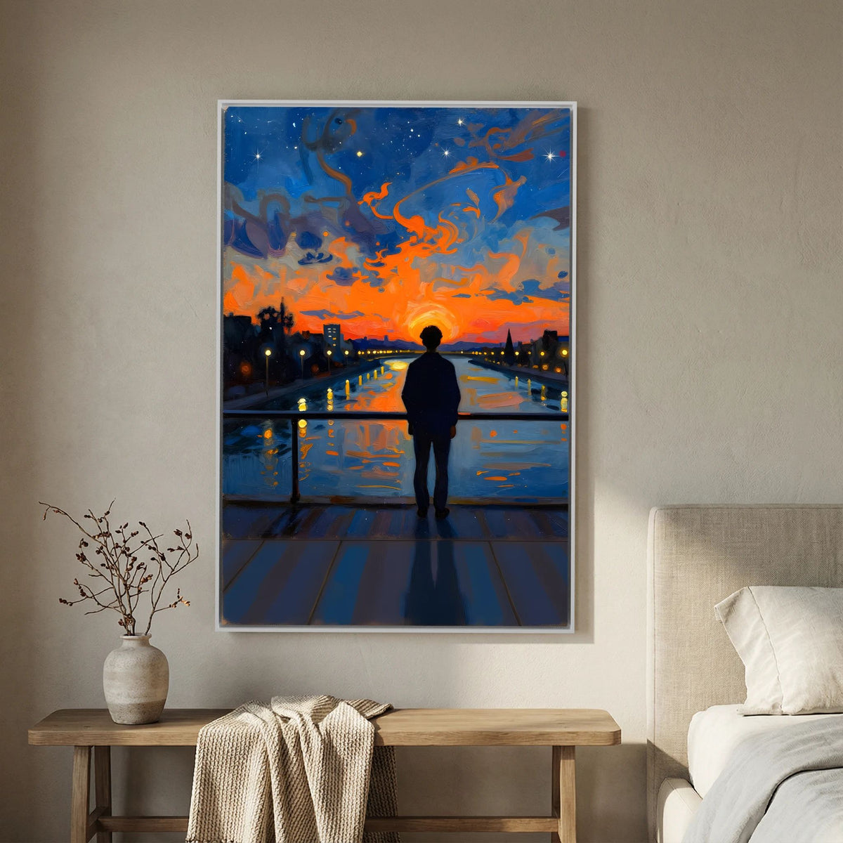 City Lights Canvas Wall Art Minimalist Wall Print