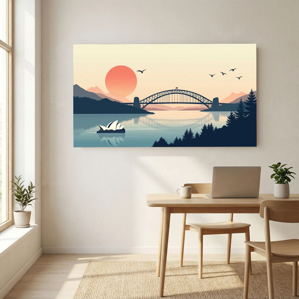 Abstract Sydney Harbour Boat At Sunset