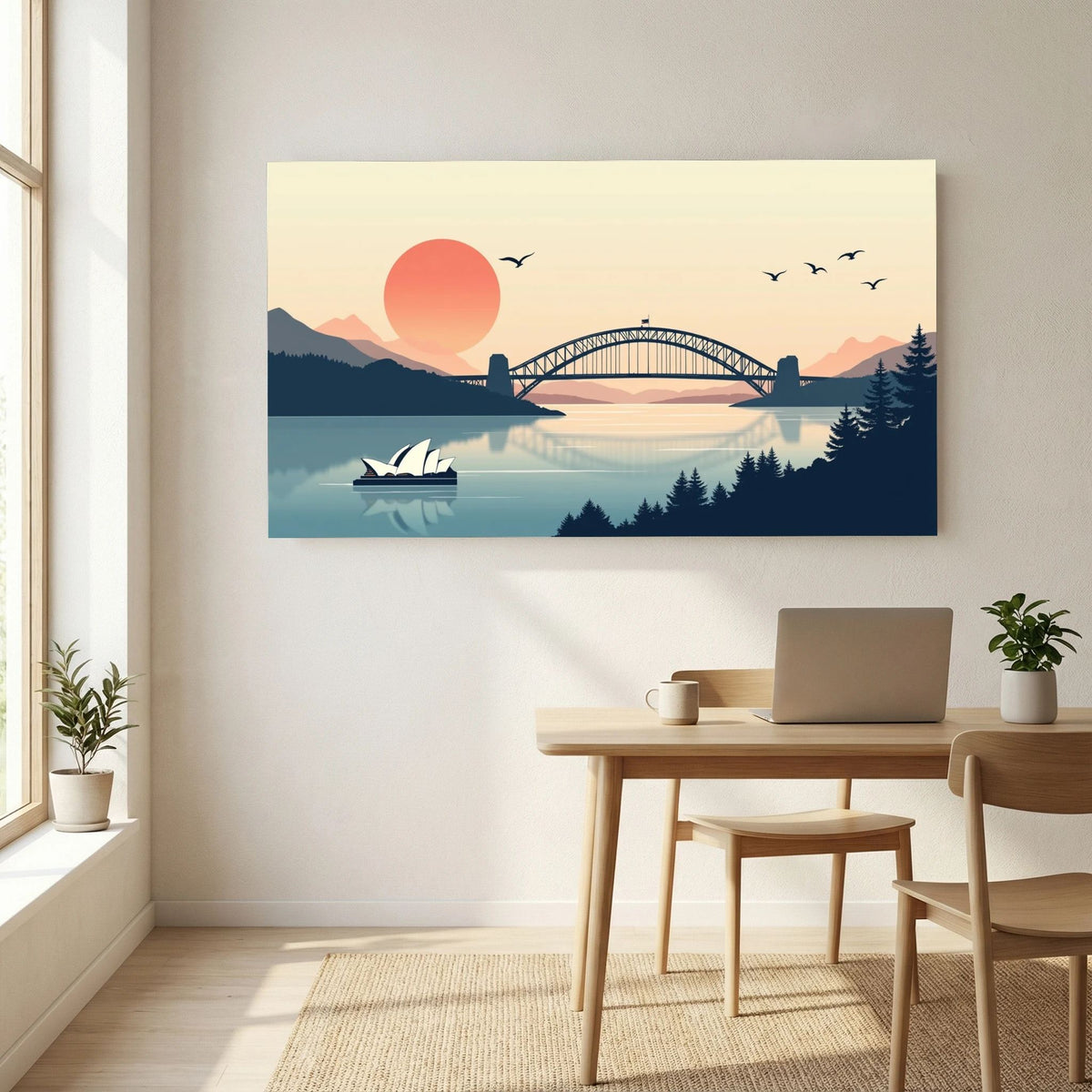 Abstract Sydney Harbour Boat At Sunset