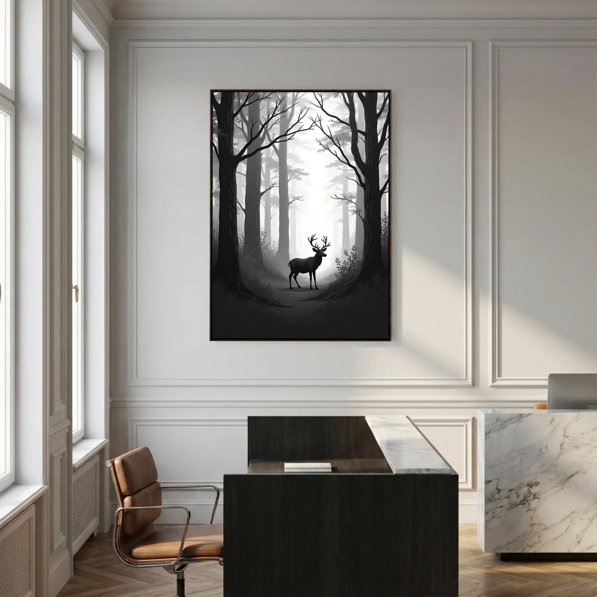 Black & White Lone Stage Canvas Print