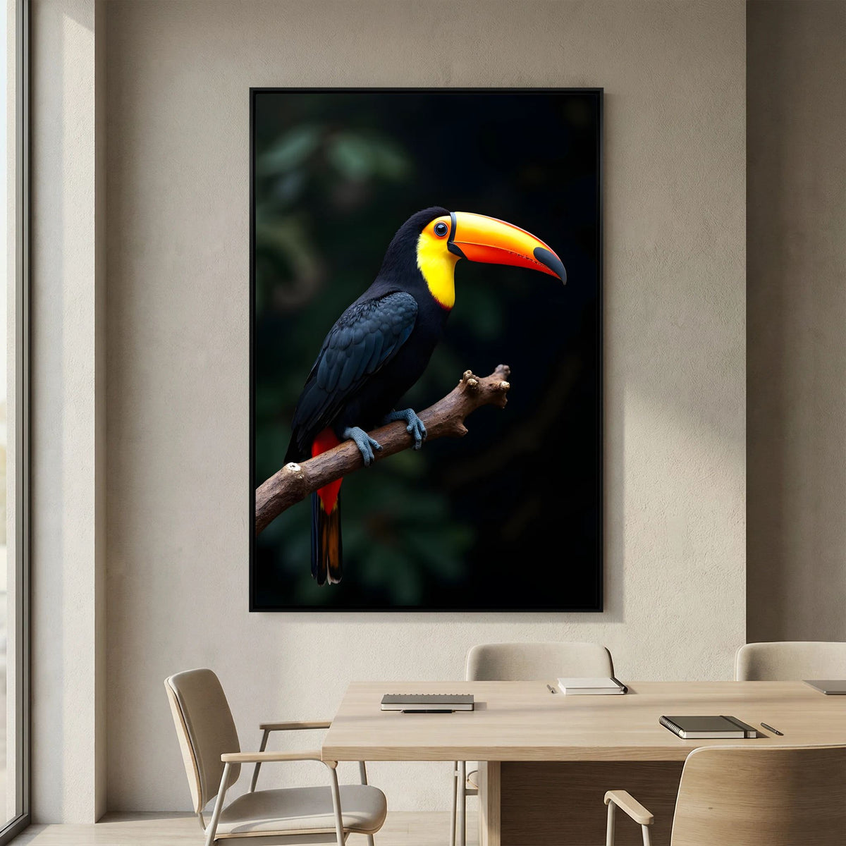 Toucan Wall Art Minimalist Canvas 