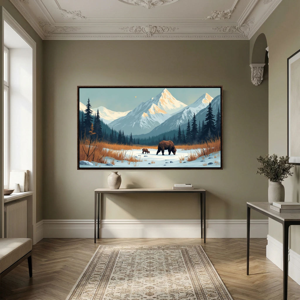 Bears In The Wilderness Wall Canvas