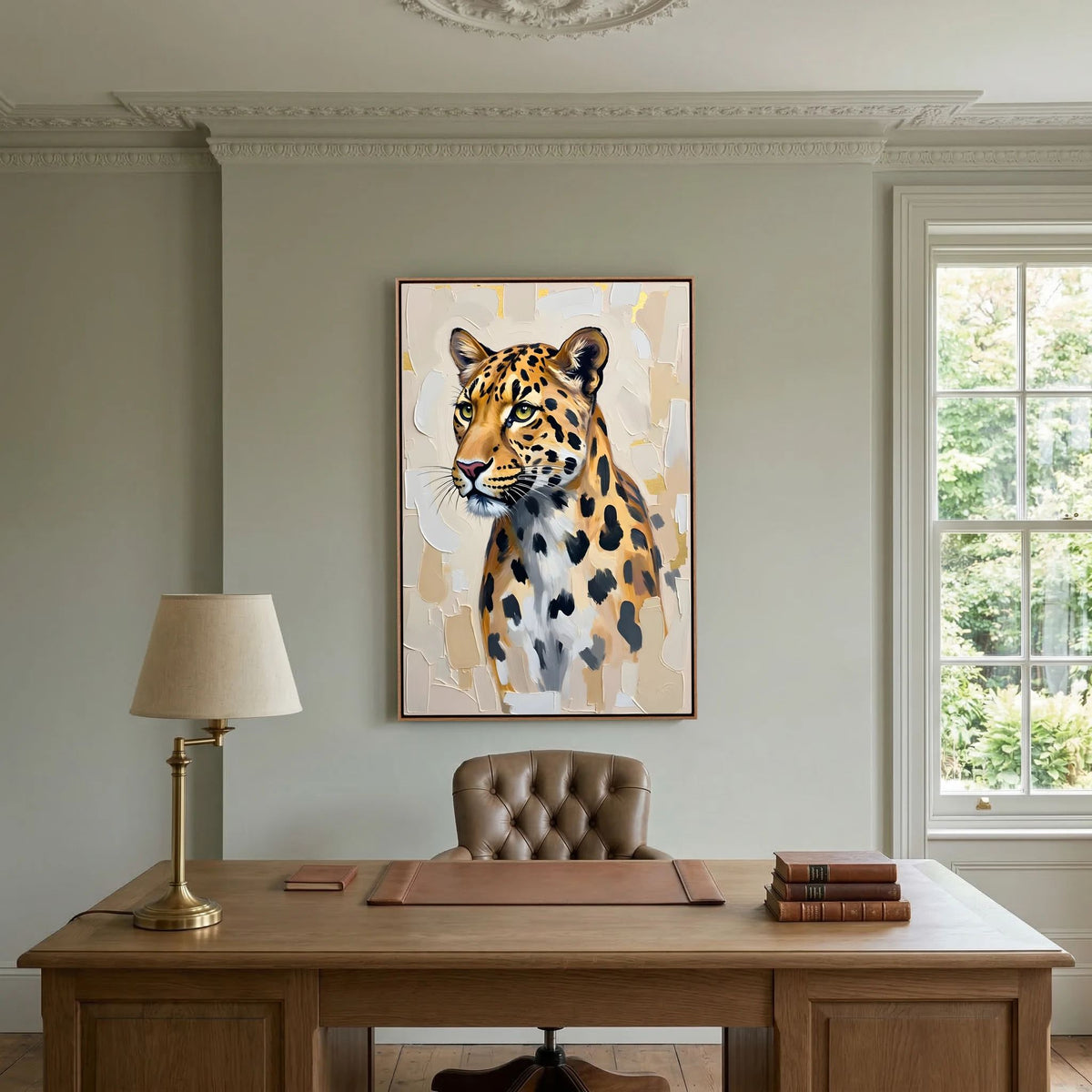 Leopard Oil Style Abstract Minimalist Wall Decor Muted Colours