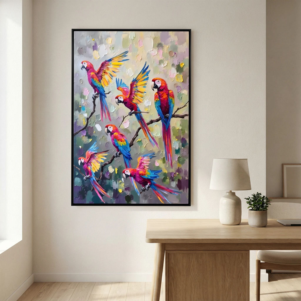 Macaw Abstract Oil Style Canvas Great Gift Idea 
