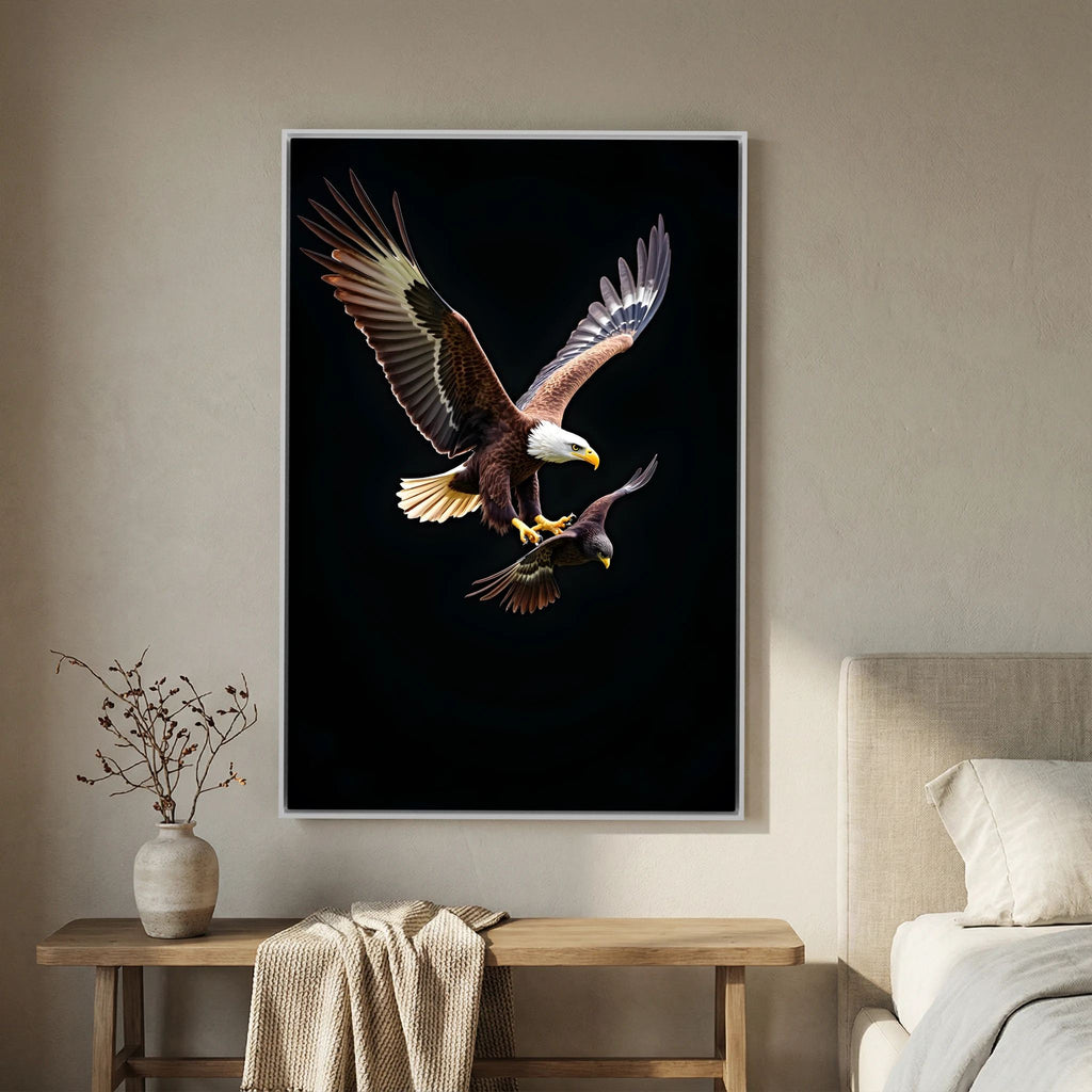 Eagle In Pursuit Minimalist Wall Canvas