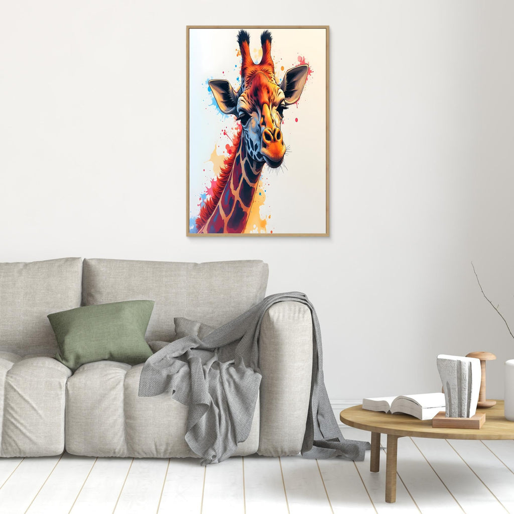Abstract Giraffe Canvas Minimalist Ink Style