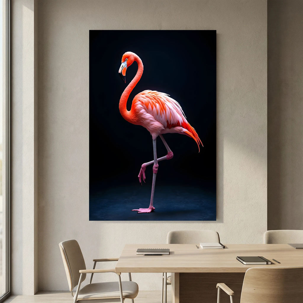 Stunning Picture Of A flamingo Minimalist Wall Canvas