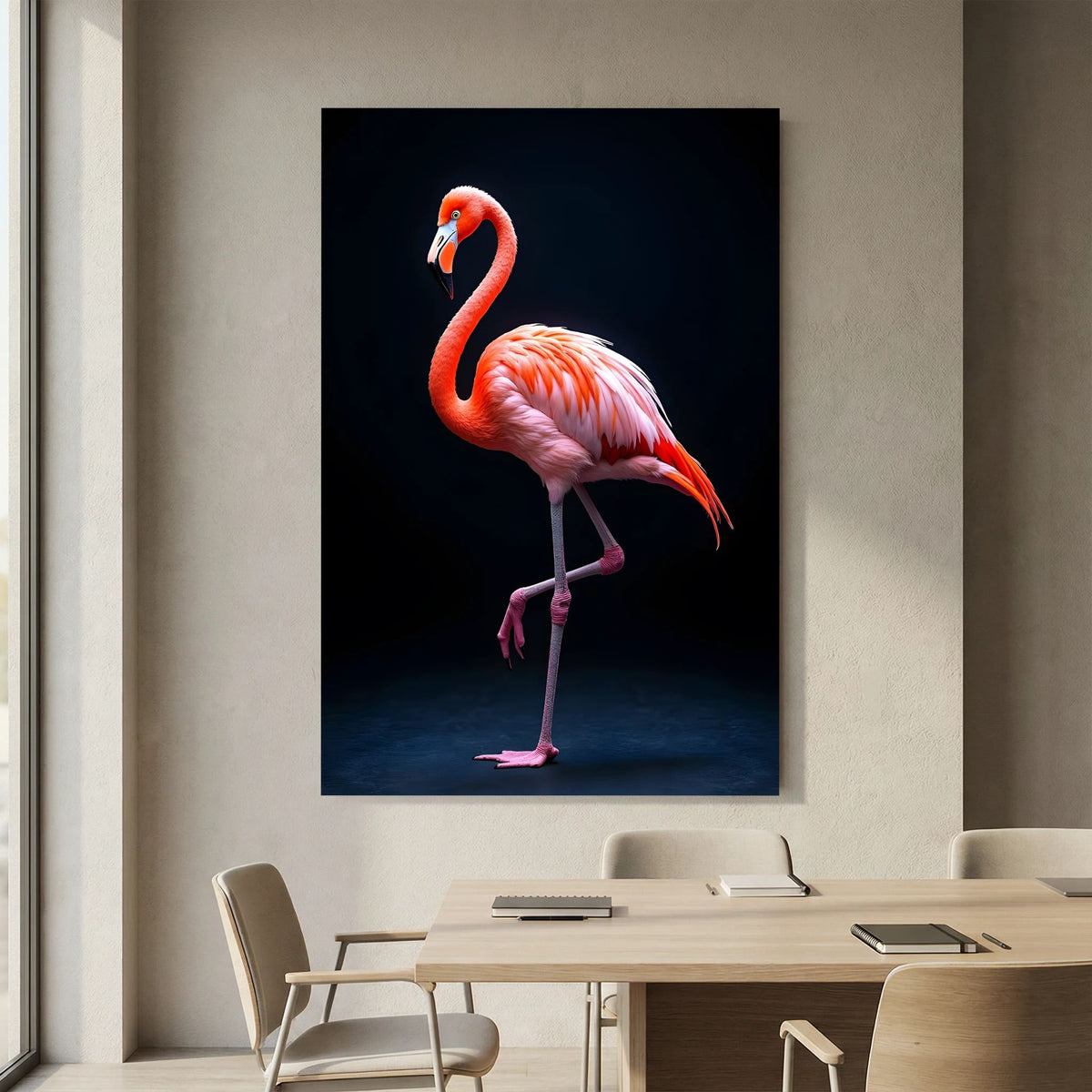 Stunning Picture Of A flamingo Minimalist Wall Canvas
