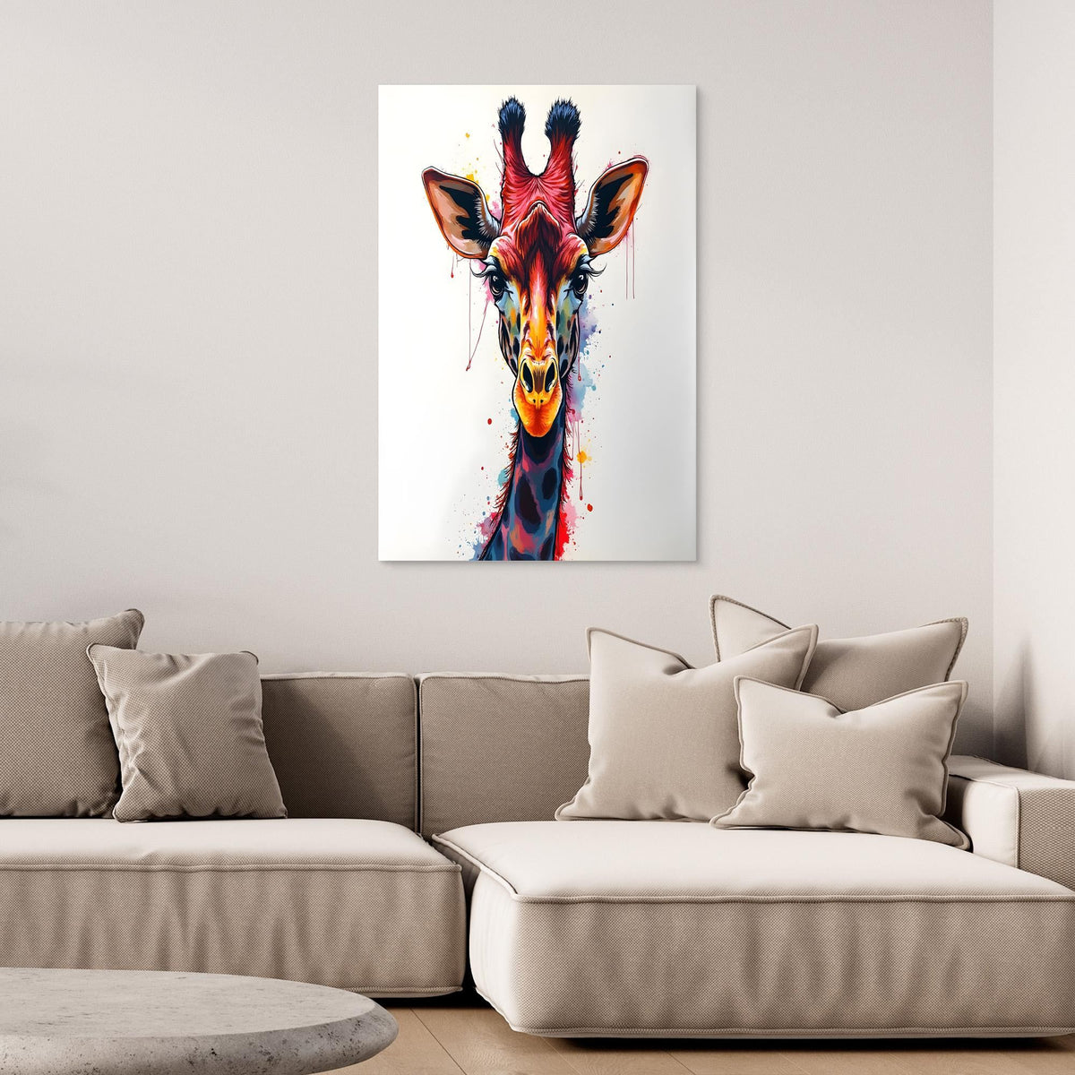 Giraffe Wall Art Minimalist Ink Style