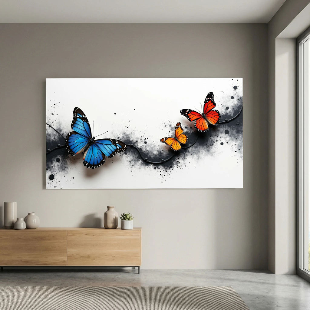 Butterfly Metamorphosis In Indigo and Ochre
