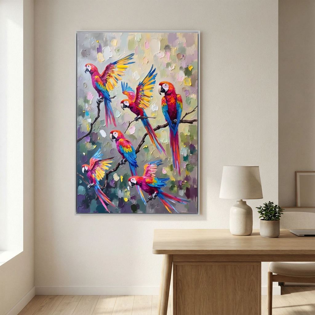 Macaw Abstract Oil Style Canvas Great Gift Idea 