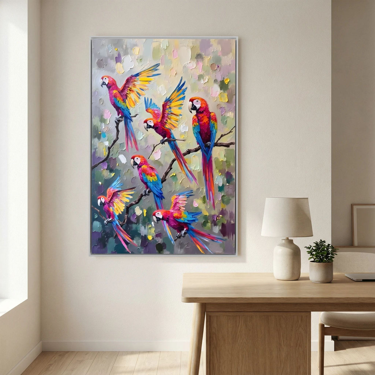 Macaw Abstract Oil Style Canvas Great Gift Idea 