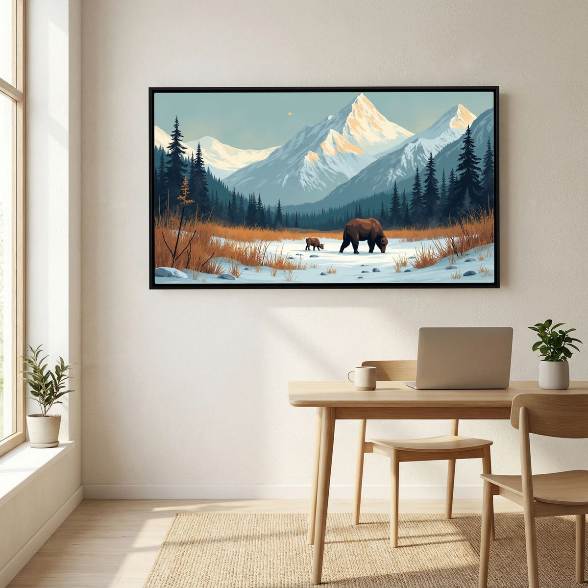 Bears In The Wilderness Wall Canvas