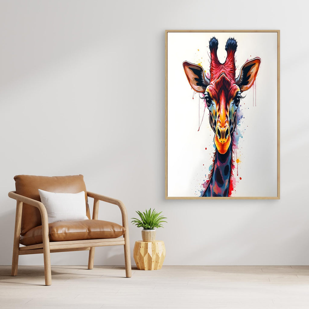 Giraffe Wall Art Minimalist Ink Style