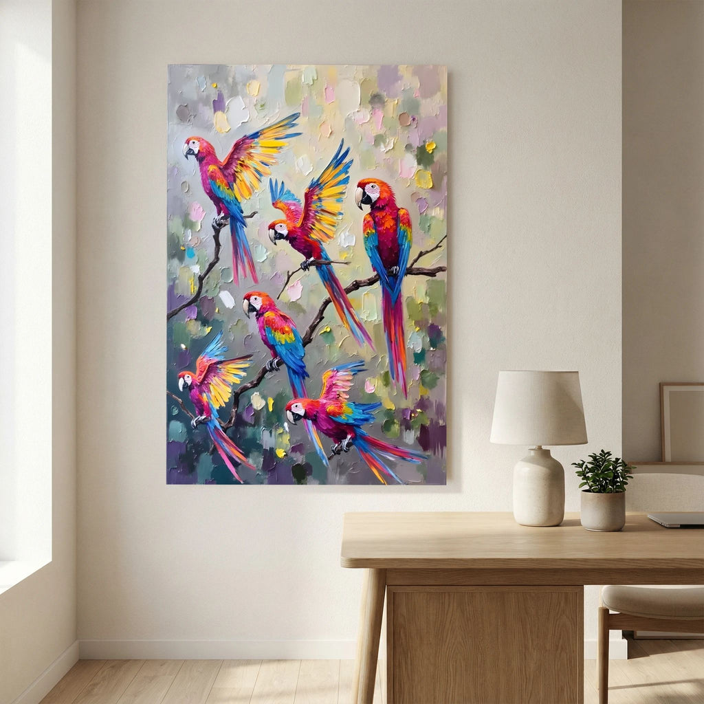 Macaw Abstract Oil Style Canvas Great Gift Idea 