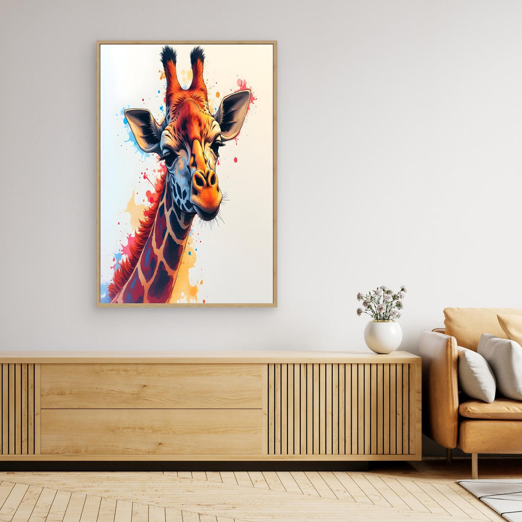 Abstract Giraffe Canvas Minimalist Ink Style