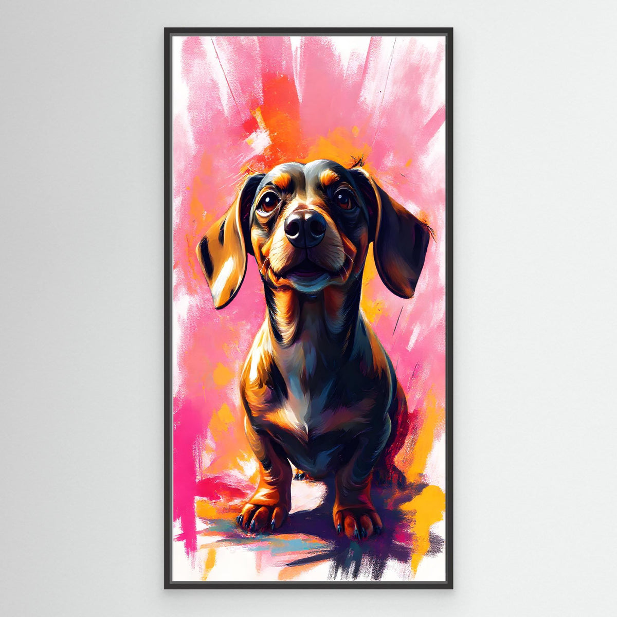 Abstract Dachshund Vision In Pink